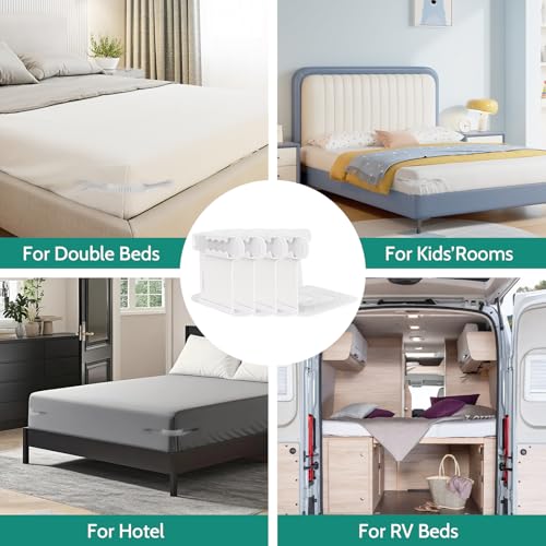 Bed Sheet Holder - Heavy Duty No-Slip Corner Fasteners, Easy to Install - Keeps Fitted Sheets Secure Without Lifting Mattress - Fits Twin, Queen, King, RV & Kids Beds ใ2025 Upgradedใ