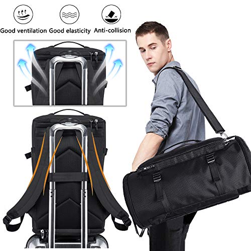 KAKA Travel Duffel Backpack, Outdoor Travel Bag with Shoe Compartment, Laptop Bookbag Weekender Overnight Carry On Daypack Water-Resistant College Bookbag Camping Rucksack Luggage for Men and Women