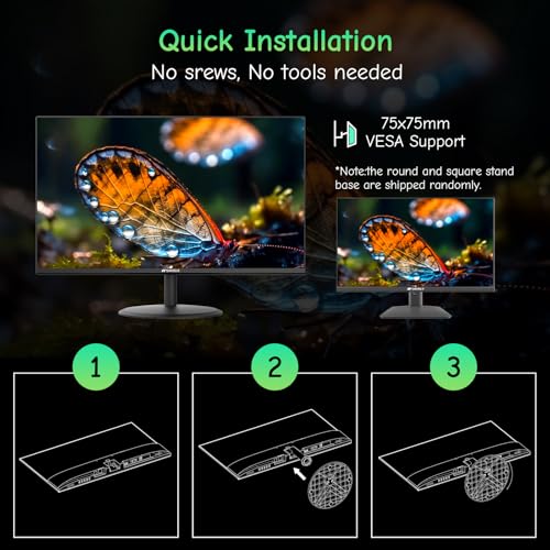 Image of SANSUI Computer Monitor 24 inch Eye Care FHD 1080P Display HDMI,VGA Ports with 178 Viewing Angle /Frame-Less /Tilt /VESA Compatible for Office and Home