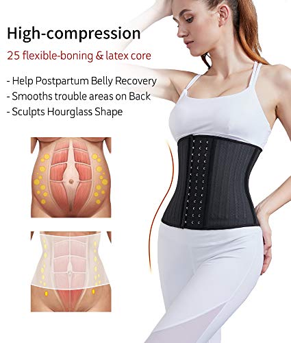 Image of YIANNA Women's Underbust Latex Sport Girdle Waist Trainer Corsets Hourglass Body Shaper