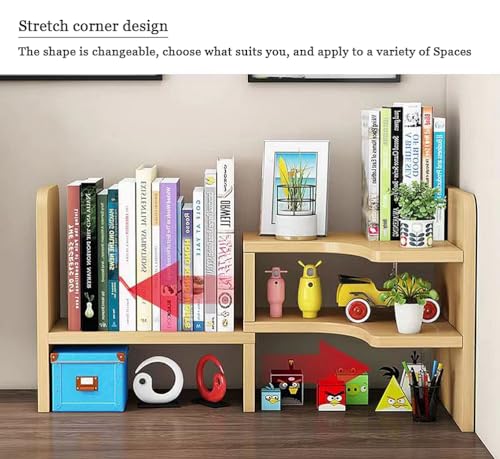 Étagère de rangement de bureau rétractable et modulable couleur bois - 6