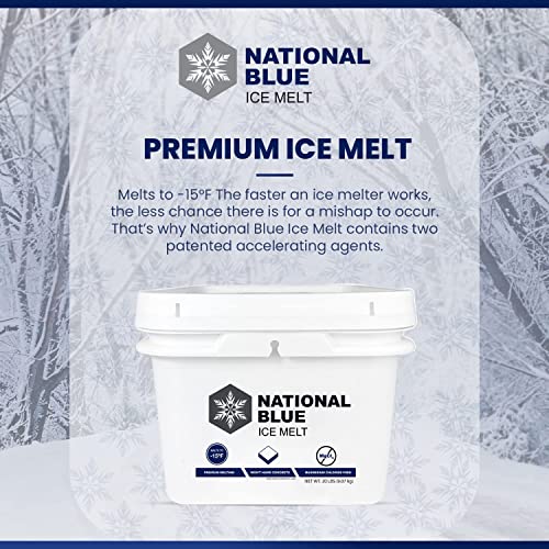 National Blue Ice Melt 20Lb Bucket - Fast Acting Ice Melter - Pet, Plant And Concrete Friendly thumb #5