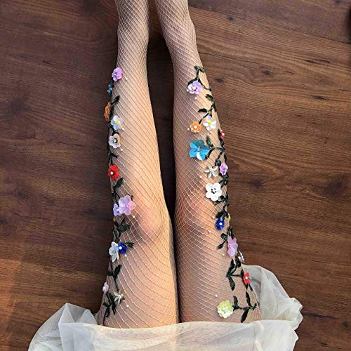 Eden Fishnet Stockings | Wedding Vintage tights | 3D Flower Pantyhose | Floral Vine fishnet stockings