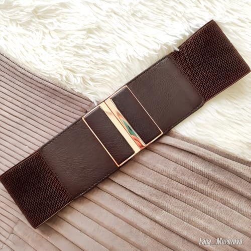 Wide Belt Elastic Stretch Waist Belts for Women Dress4