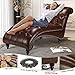 Faux Leather Button Tufted Chaise Lounge Indoor Lounge Chair 63