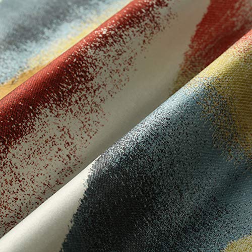 Leeva Blackout Red Window Curtains For Dining Room, Geometric Modern Room Darkening 96 Inch Long Heavy Curtain And Drapes For Nursery, Set Of 2 Panels #TOP7