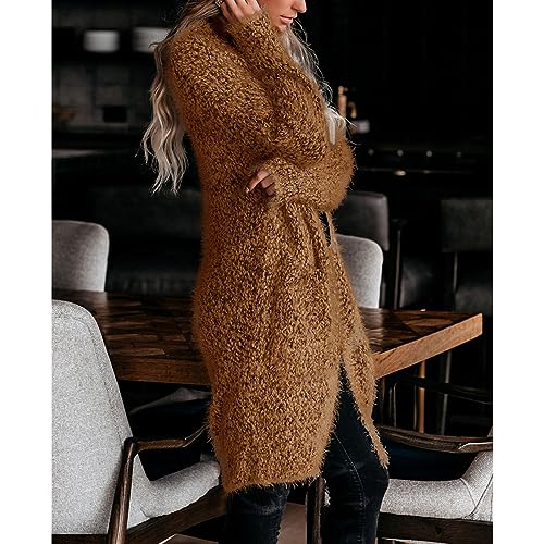 Manteaux pull-over en laine polaire chauds et amples ouverts devant - 3
