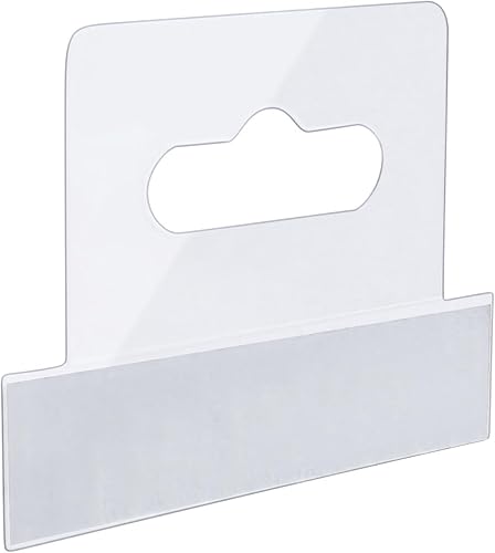 400 pestañas colgantes resistentes de 1.8 x 2.4 pulgadas, pestañas colgantes de plástico transparente autoadhesivas para ganchos de tablero de