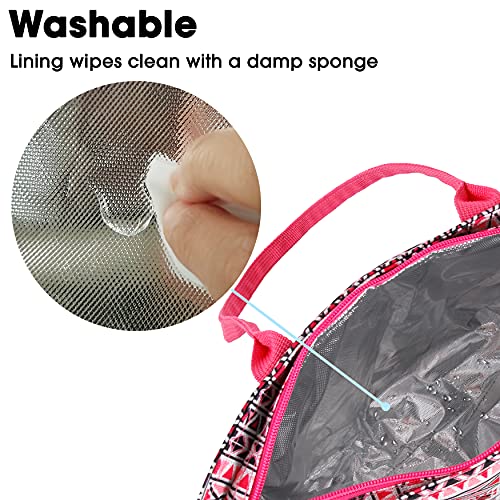 Image of J World Lola Lunch Tote Bag. Cute Insulated Lunch-Box for Women & Teen Girls, Skandi Pink
