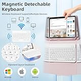 GKABXY Case with Keyboard for iPad Air 11 inch (2025 M3/2024 M2), iPad Air 5th/4th (10,9 inch 2022/2020) Soft TPU Back with Pen Holder, Magnetically Detachable Bluetooth Keyboard cover, Pink - Image 2