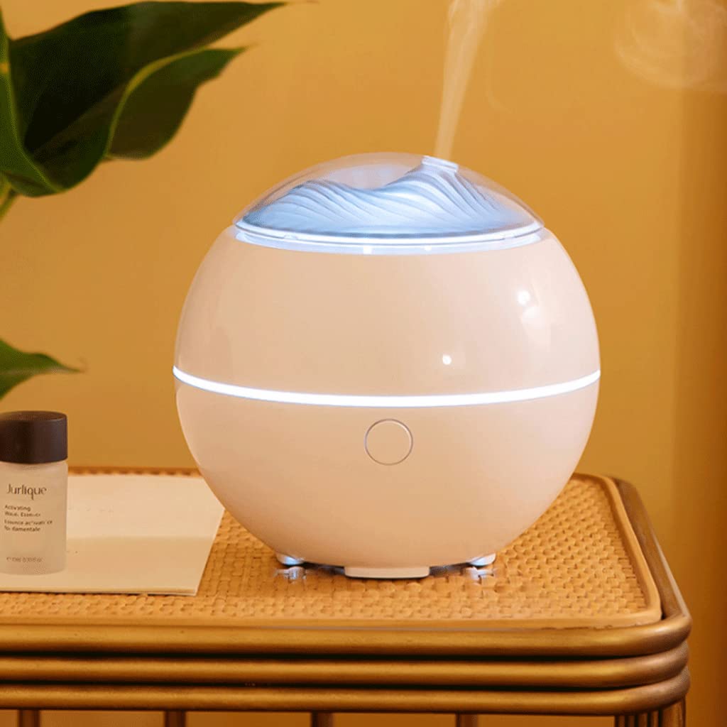 Habiba Luftbefeuchter Mini-Diffusor für ätherische Öle，100 ml Ultraschall-Raumduft-Aromatherapie-Diffusor，Kühlnebel-Luftbefeuchter mit 7 Farb-LED-Leuchten Still