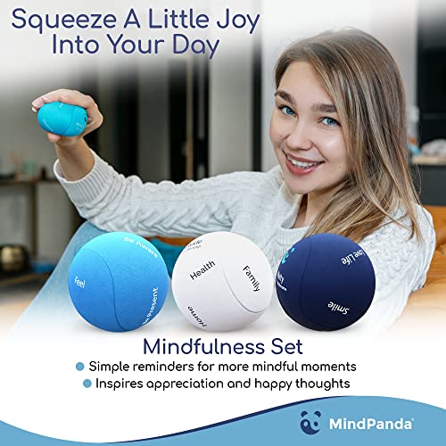 Mindpanda Therapy Stress Balls - Designed To Target Anxiety & Stress Relief For Adults, Lightly Scented For Relaxation & Focus - Soft, Medium & Hard, Squeeze, Bounce & Fidget. The Ideal Gift Set. #TOP1
