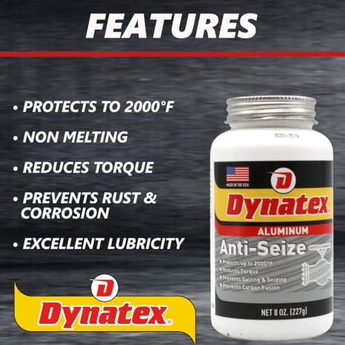 Image of Dynatex Aluminum Anti-Seize 8 oz Can - General Purpose, Prevents Galling Seizing Corrosion, High Heat & Pressure Resistant, Aluminum & Graphite (5-Pack)