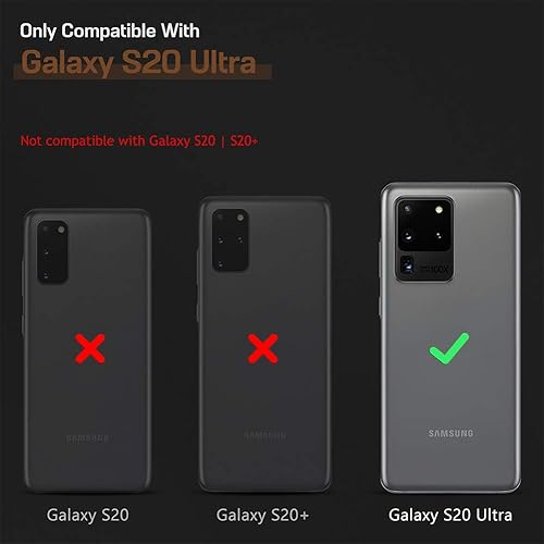 Miniatura 2 de LOHASIC Funda para Samsung Galaxy S20 Ultra, cuero de alta calidad de lujo PU antideslizante agarre defensor parachoques a prueba de golpes cubierta