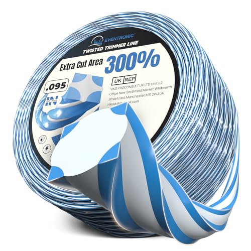 String Trimmer Line, 0.095'' 400FT Heavy Duty Weed Eater String, Dual-Color Square Twist Universal Weed Wacker String, Fit for Cordless String Trimmer, Tough Weed Removal, Lawn Repair, Pro-Grade