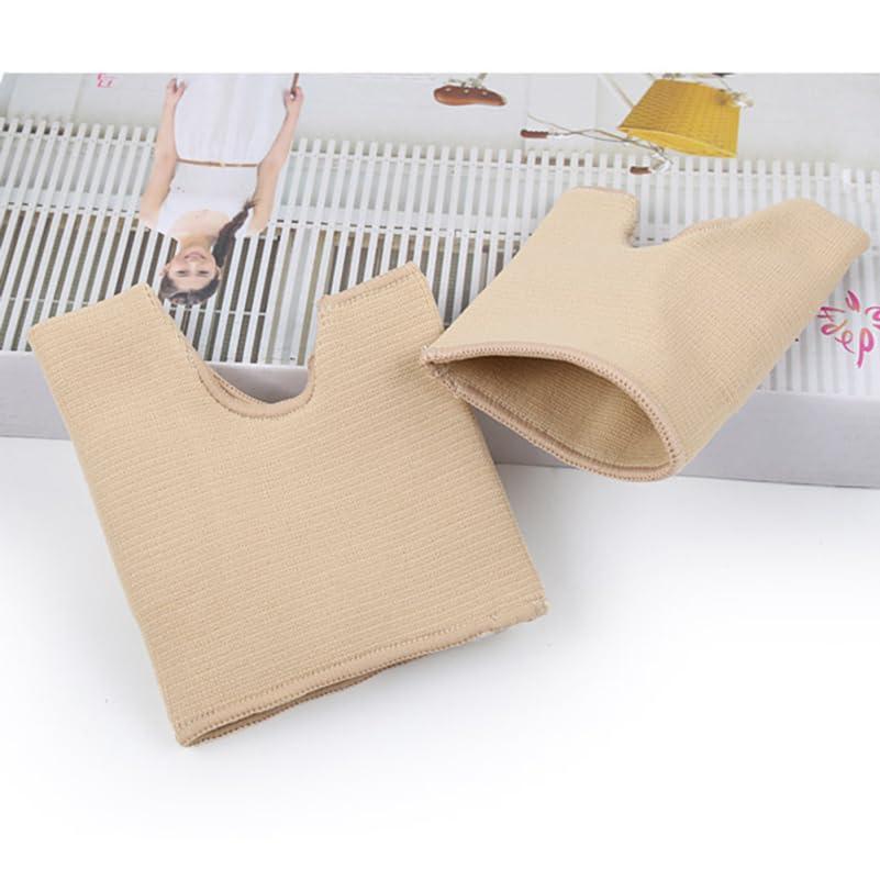Healeved 1pair Thickened Thumb Socks Hallux Bunion Protector Sleeves s Apricot Color Comfortable and Breathable for Foot