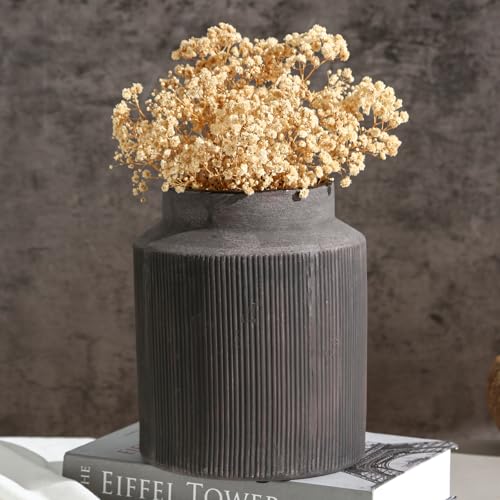 Farmhouse Vase for Home Decor, Vintage Rustic Terracotta Flower Vase