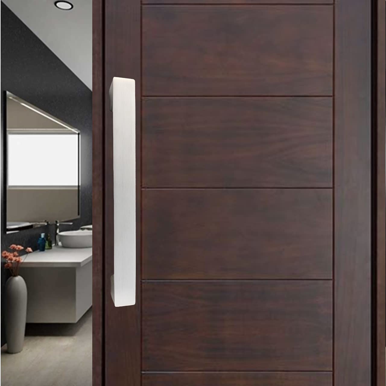 Atom 12 inches Stainless Steel Pull Handle | Silver Satin Finish | Door Handle | Office Cabinet Wardrobe Furniture Kitchen Drawer Push Bar, Phs04 (B07X9XJQFY) Amazon Price History, Amazon Price Tracker