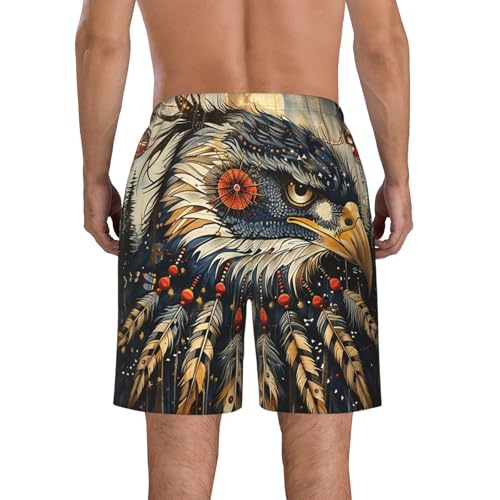 Eagle Native American Feather Dreamcatchers Vintage Men's Quick Dry Swim Trunks Surfing Beach Mesh Board Shorts3