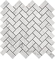 Simple Tile - 5 Sheets Marble Mosaic Tile for Kitchen Backsplash, Bathroom Shower Floor Etc, "1"X2" Herringbone Collection", 12"X11"X3/8", Polished (Set of 5 Sheets, CWMM1CRO - Carrara White Polished)