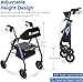 Lightweight Rollator Walker with Seat & Backrest - Foldable Mobility Aid for Seniors, 8