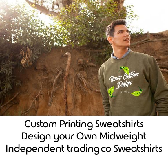 INK STITCH Unisex SS3000 Custom Printing Add Your Design Midweight Crewneck Sweatshirts3