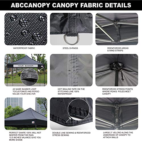 Image of ABCCANOPY Pop up Canopy Tent with Elegant Church Window 10X10,Black