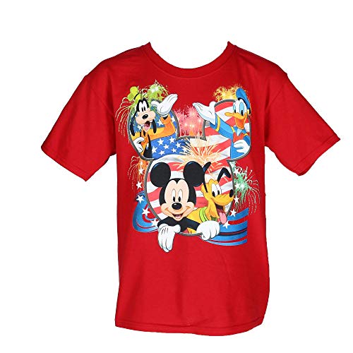 Mickey Group Red t-shirt Disney Youth en coton rouge taille M