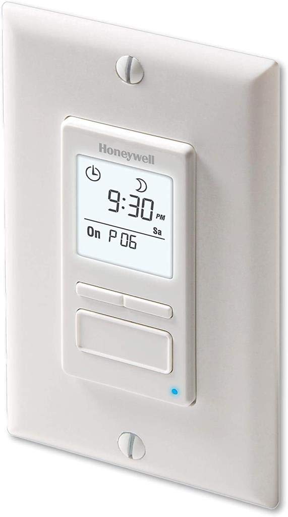 Honeywell Home RPLS740B ECONOswitch 7-Day Solar Programmable Switch, Lights and Motors, Indoor and Outdoor, Energy Saving, White