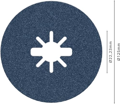 Bosch Accessories 1x Fiberschleifscheibe Best (für Metall, X-LOCK, R574, Ø125 mm, Körnung 120, BohrungsØ: 22,23 mm)