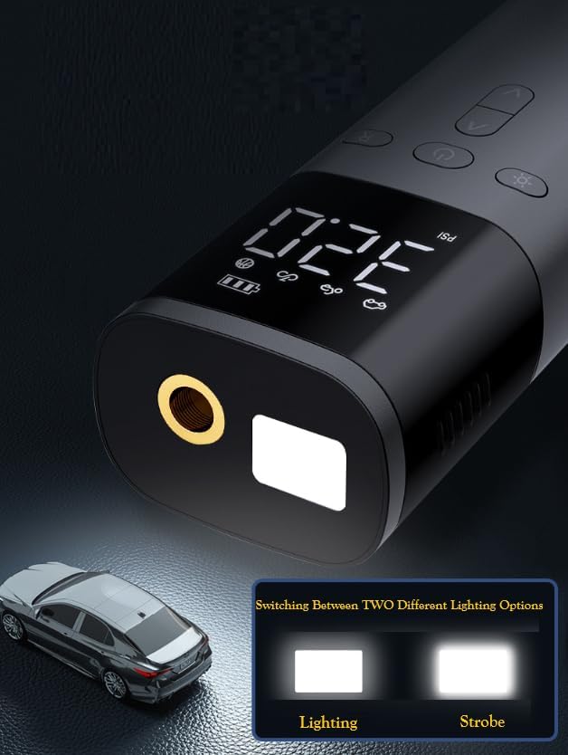 Miniatura 8 de Inflador de neumáticos, compresor de aire portátil, bomba de aire 5 veces más rápida de 150 PSI para neumáticos de automóvil con batería potente,