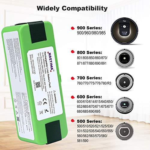 NASTIMA 14.8V 5000mAh Battery Replacement Compatible with iRobot 960 980
