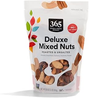 365 by Whole Foods Market, Unsalted Deluxe Mixed Nuts, 16 Ounce