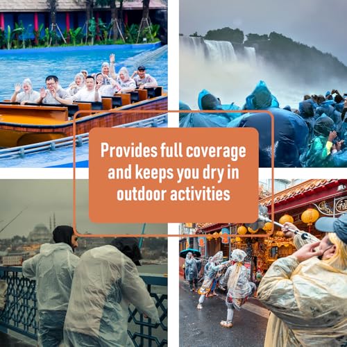 NVioAsport 8-Pack Rain Ponchos for All Ages: Disposable, Eco-Friendly Emergency Gear in Vibrant Colors - Image 8