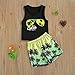 Rtnnsbbfcm Toddler Baby Boy Summer Clothes Sleeveless Letter Print Vest Top Palm Dinosaur Shorts 2Pcs Casual Outfit (Black Yellow, 3-4T)