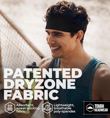 Image of Tough Headwear Tough Outfitters Headband for Men - Mens Headbands - Working Out Sports Performance Head Bands - Athletic Cycling Running Sweat Band, Football Headbands - Sweat Bands Men /Women
