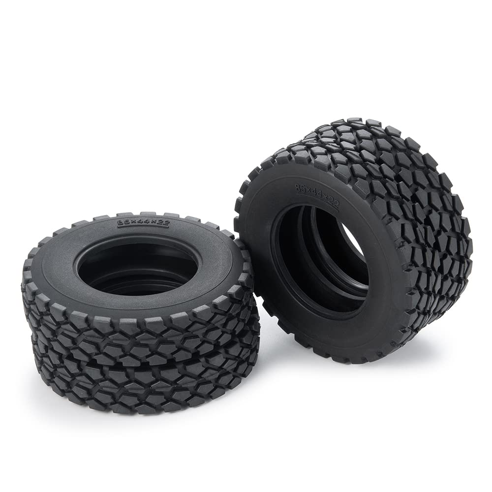 Runup - 2 Pneumatici In Gomma Con Spugna Interna Per Modellismo Tamiya 1/14, Per Rimorchi, Trattori E Camion, Misure 22 Mm E 25 Mm
