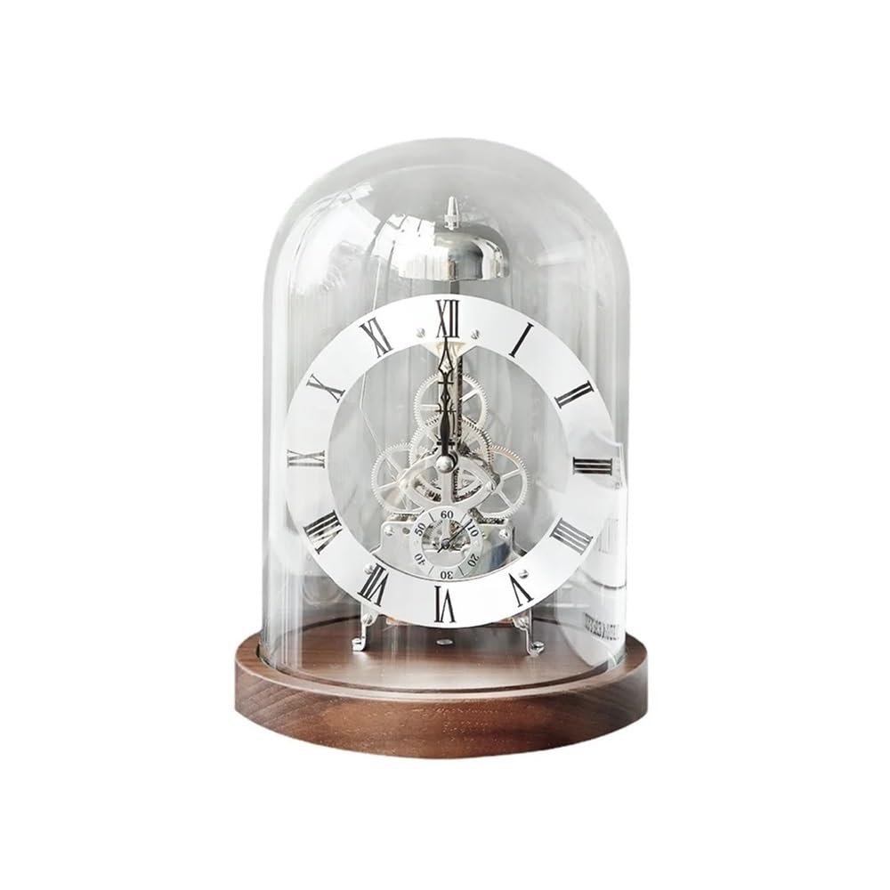 ZTHYSHOZ Table Clock ﻿ Mechanical Desk Clock Metal Wood Office Table Tabletop Luxury Interior Clocks Aesthetic Bedroom Decoration Accessories