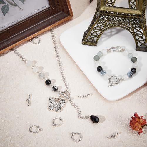 SUNNYCLUE 1 Box 100 Sets Toggle Clasps Toggle Jewellery Clasps Toggle Bracelet Clasps T Bar Clasp Closure Clasps Fastener Hook Toggle Connectors for Jewellery Making Clasps Bracelets Necklace DIY - Image 4
