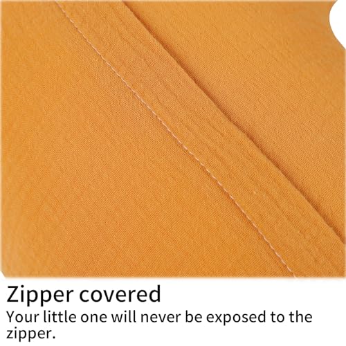 Image of Onacosht Muslin Nursing Pillow Cover Soft 100% Cotton Feeding Pillow Slipcover Fits Standard Infant Nursing Pillow for Baby Boy and Girl, Orange