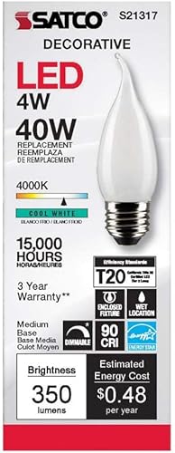 Miniatura 4 de Satco S21317 4CA10/LED/940/FR/120V/E26-paquete de 6