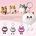 QPHYFXF Women Cute Kawaii Cat Keychain Plush Charm for Backpack, Party Favor Meeting Present Key Ring (Pure White)