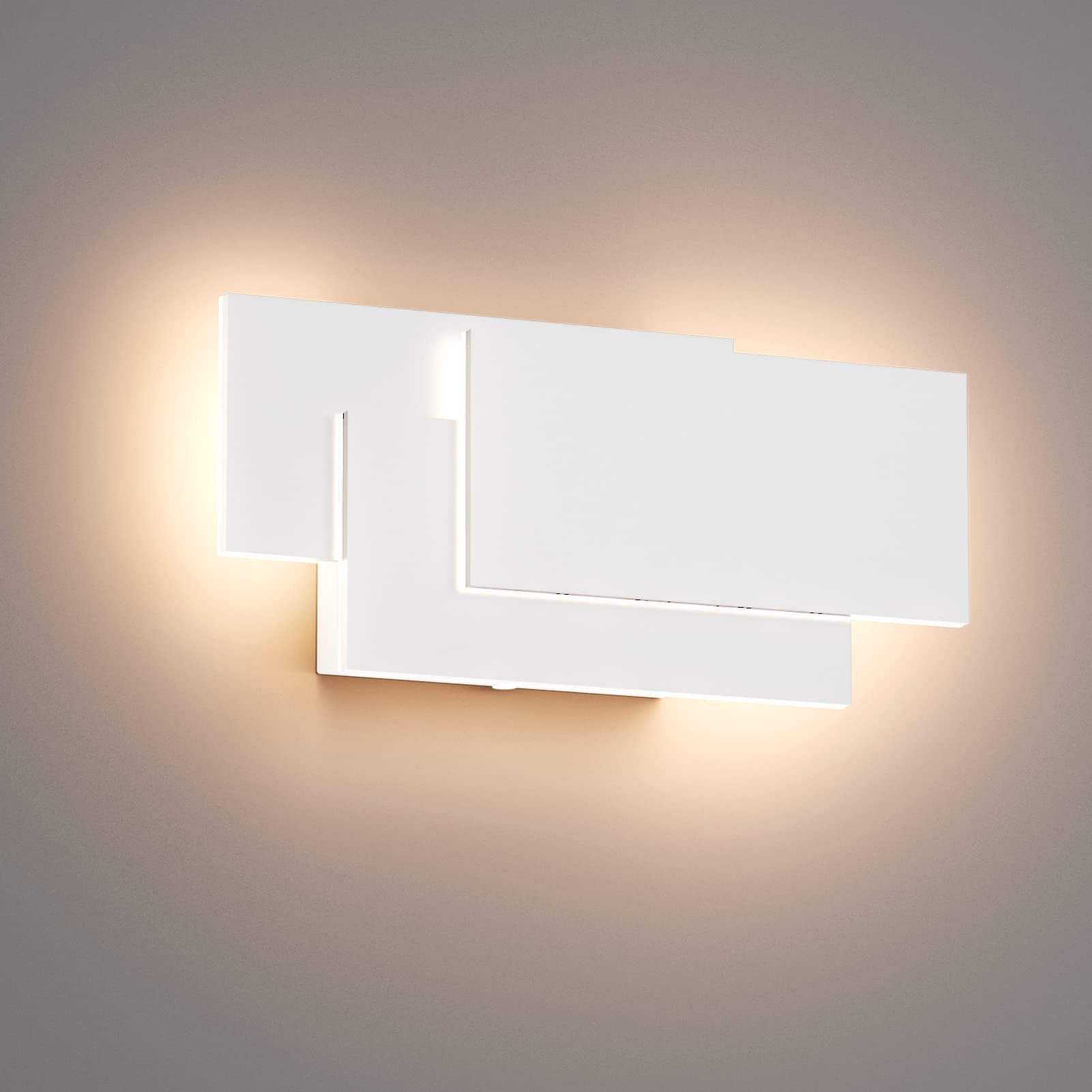 K-Bright Aplique LED, 24W, IP20 De Aluminio Lámpara De Efecto De Pared Luminación De Baño,Lámpara De Diseño Moderno, 4000K Blanco Neutro, Blanco