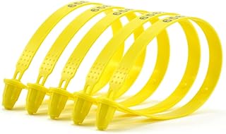 Leadseals(R) 100 Yellow Plastic Truck Trailer Seals Tite-Lock Tractor Door Seal Tamper Evident Security Tags Numbered Safty Disposable Locks for Trailer Logistics Shipping Transport
