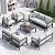 UDPATIO 7 Pieces Patio Furniture Set 9 Seat Oversized Aluminum Outdoor Seating Furniture Modern Patio Set with Thick Cushion for Balcony(Include Waterproof Sofa Cover)