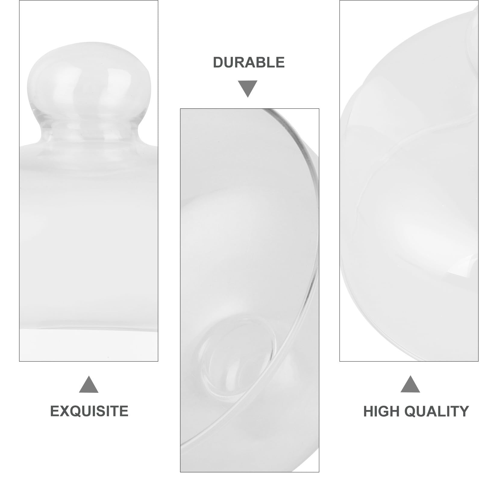 Cloche à Gâteau en Verre Transparent 16cm X 12cm, Dôme Alimentaire sans Plomb, Couvercle Protecteur pour Pâtisserie, Dessert et Conservation, pour Maison et Buffet