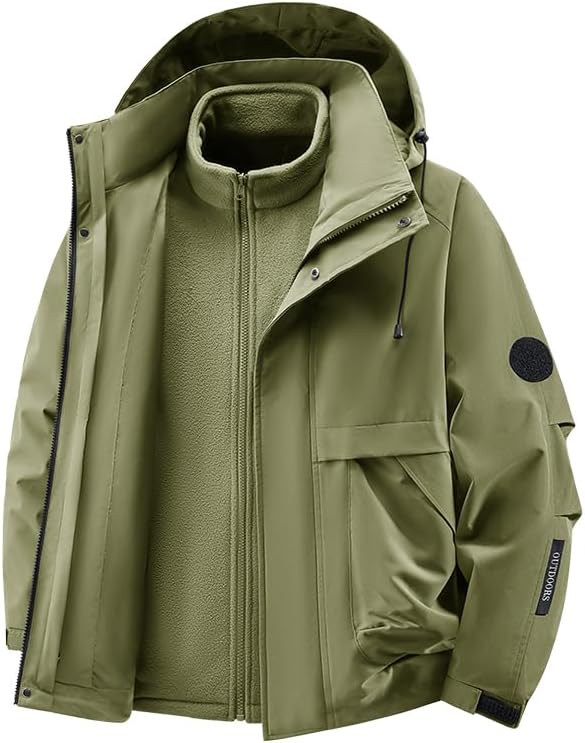 Winter Unisex 3-in-1 Hybrid Jacket Double-Layer Insulated Outdoor Casual Coat
