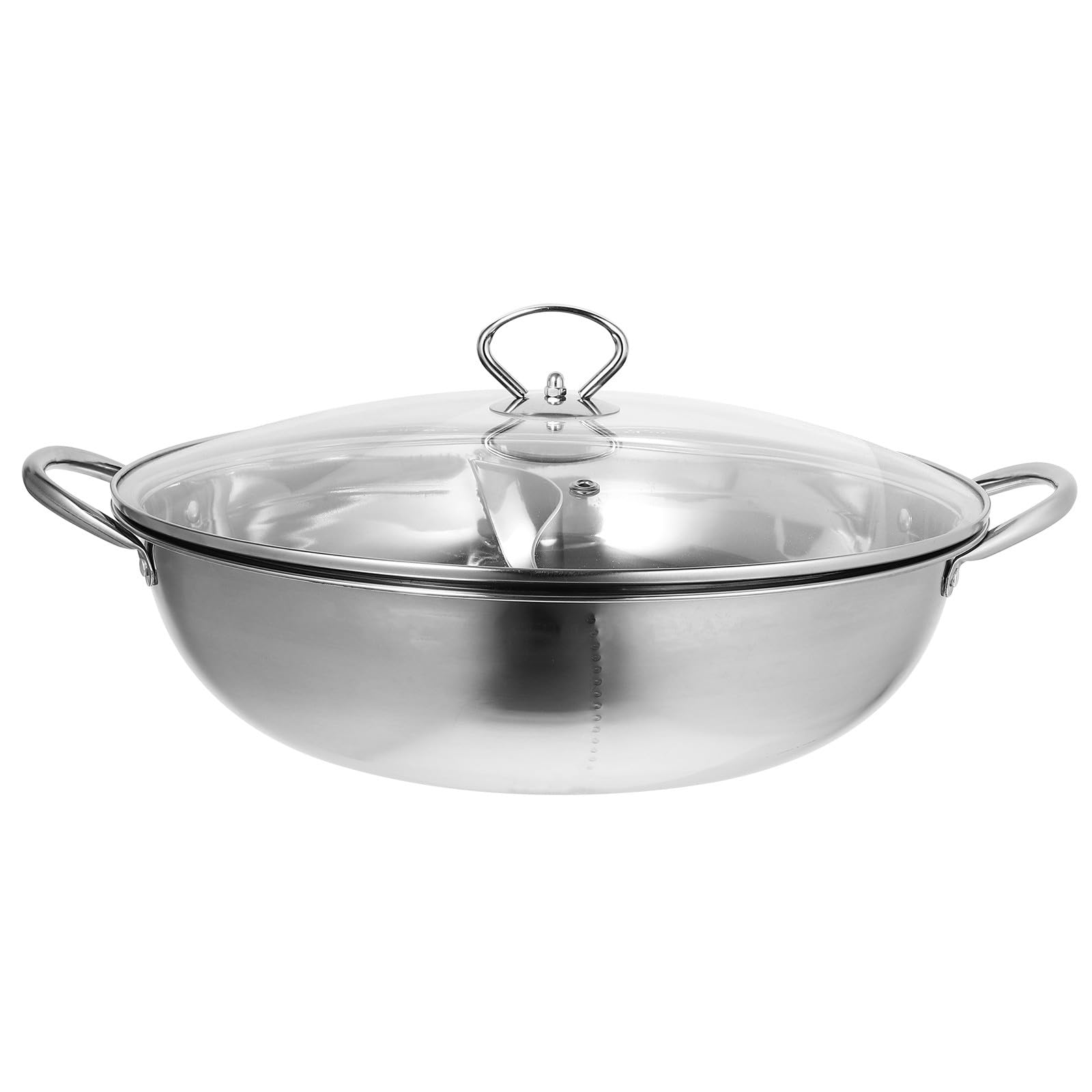 Pot chaud induction 34cm BESPORTBLE et casserole deux compartiments avec couvercle