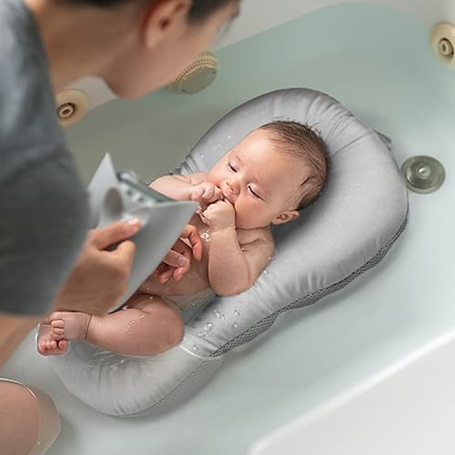 Miniatura 7 de KAKIBLIN - Tapete de baño para bebé, cojín de baño suave y antideslizante, almohadilla de baño para niños de 0 a 6 meses (punto)