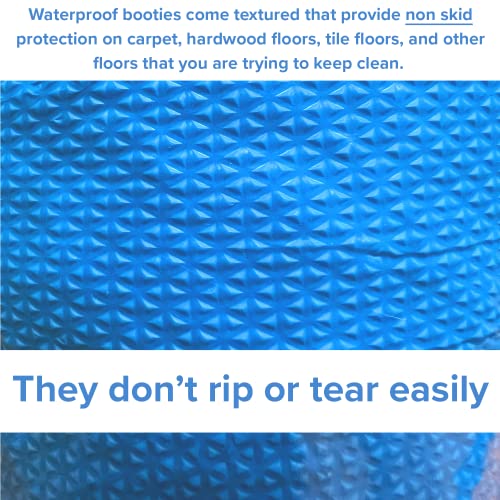 Innovative Haus Premium Thick Extra Large Waterproof Disposable Boot & Shoe Covers | Durable, Non-Slip, Textured Treads, Non-Toxic, 100% Latex Free | Stronger Than Competitor-5 Mil |100-Pack Blue| #TOP6